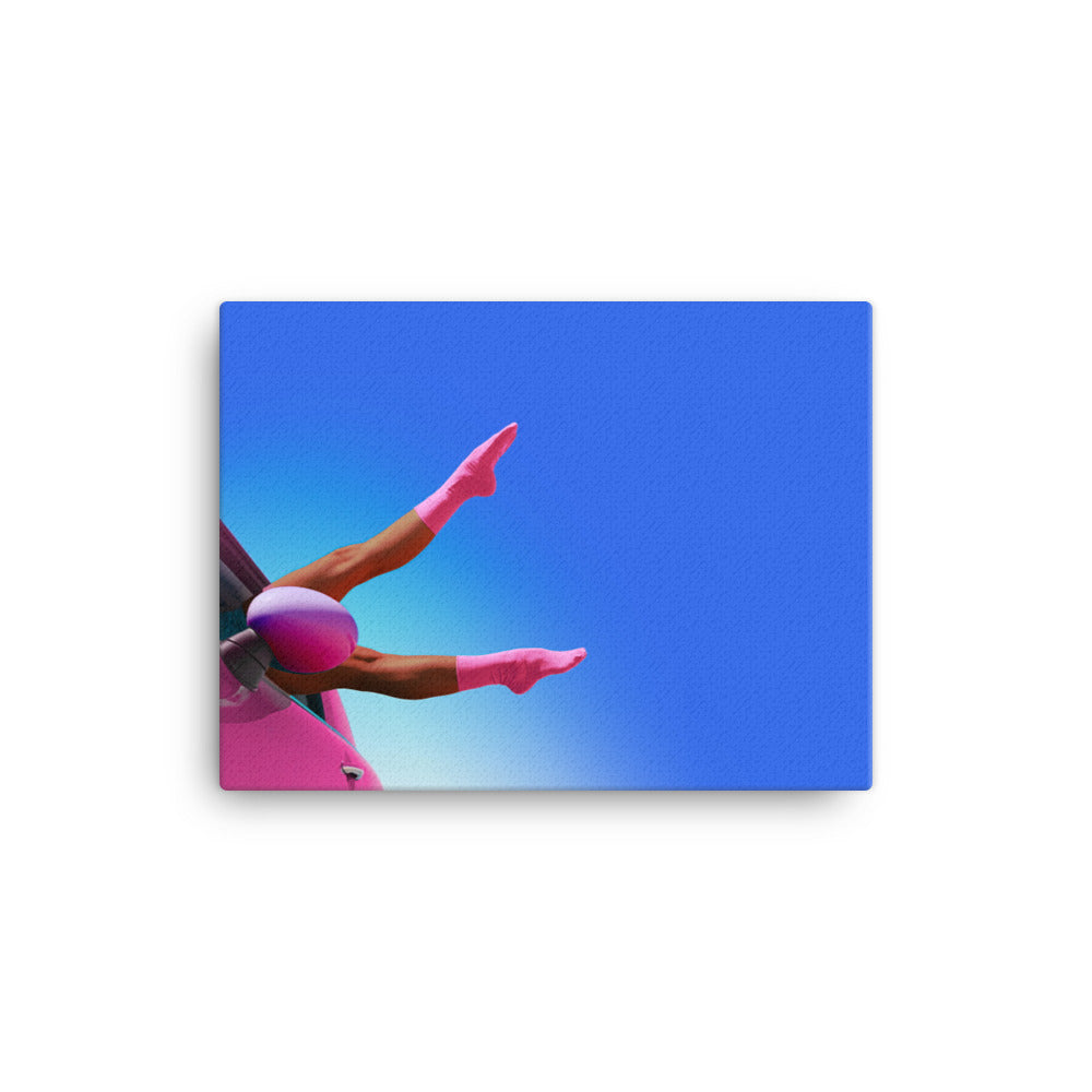 Two brown legs in pink socks pointing out of a pink Mini car window for a song called Wrong and Right.